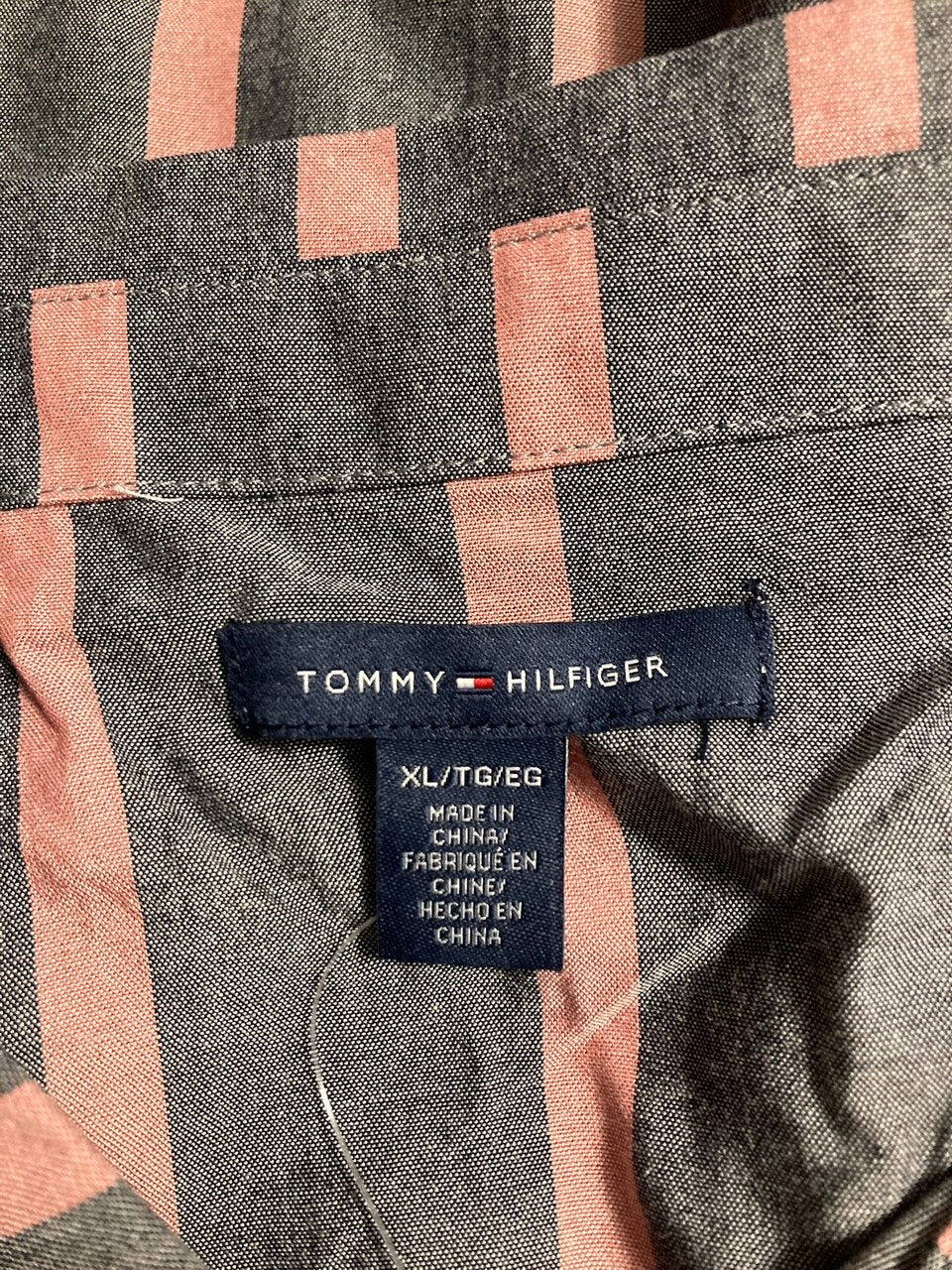 TOMMY HILFIGER Cotton Blend Long Sleeved Checked STRIPE SKY XL