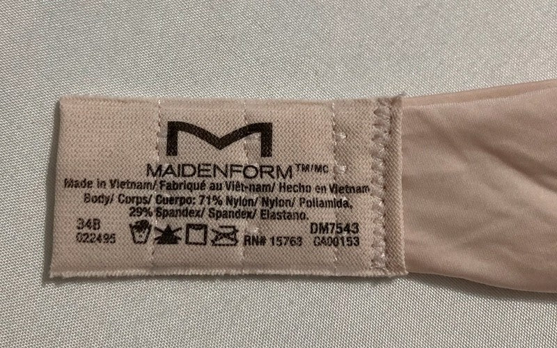 NWD MAIDENFORM Demi Underwire Bra One Fab Fit Lightly Padded Bras SANDSHELL 34B