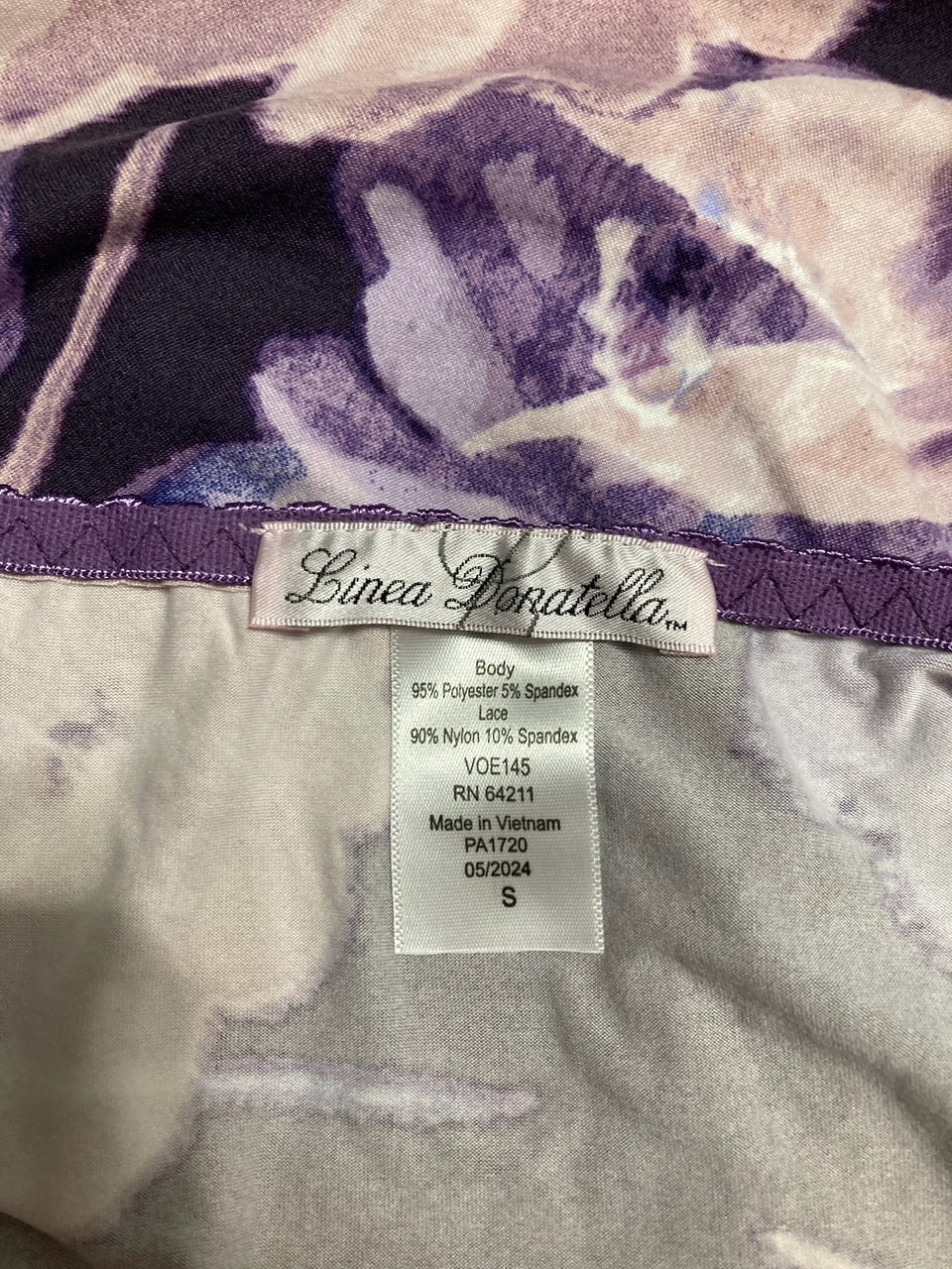 LINEA DONATELLA 2-Pc Knit Pajama Set Eggplant Floral PURPLE S