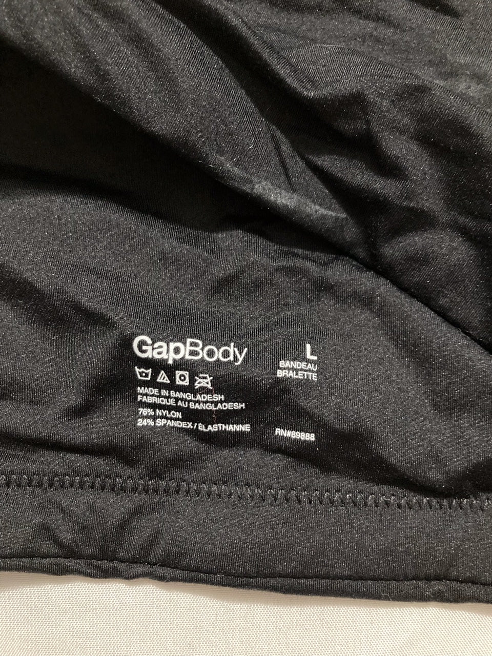 NWD GAP BODY Lightly Lined Bandeau Bralette BLACK L
