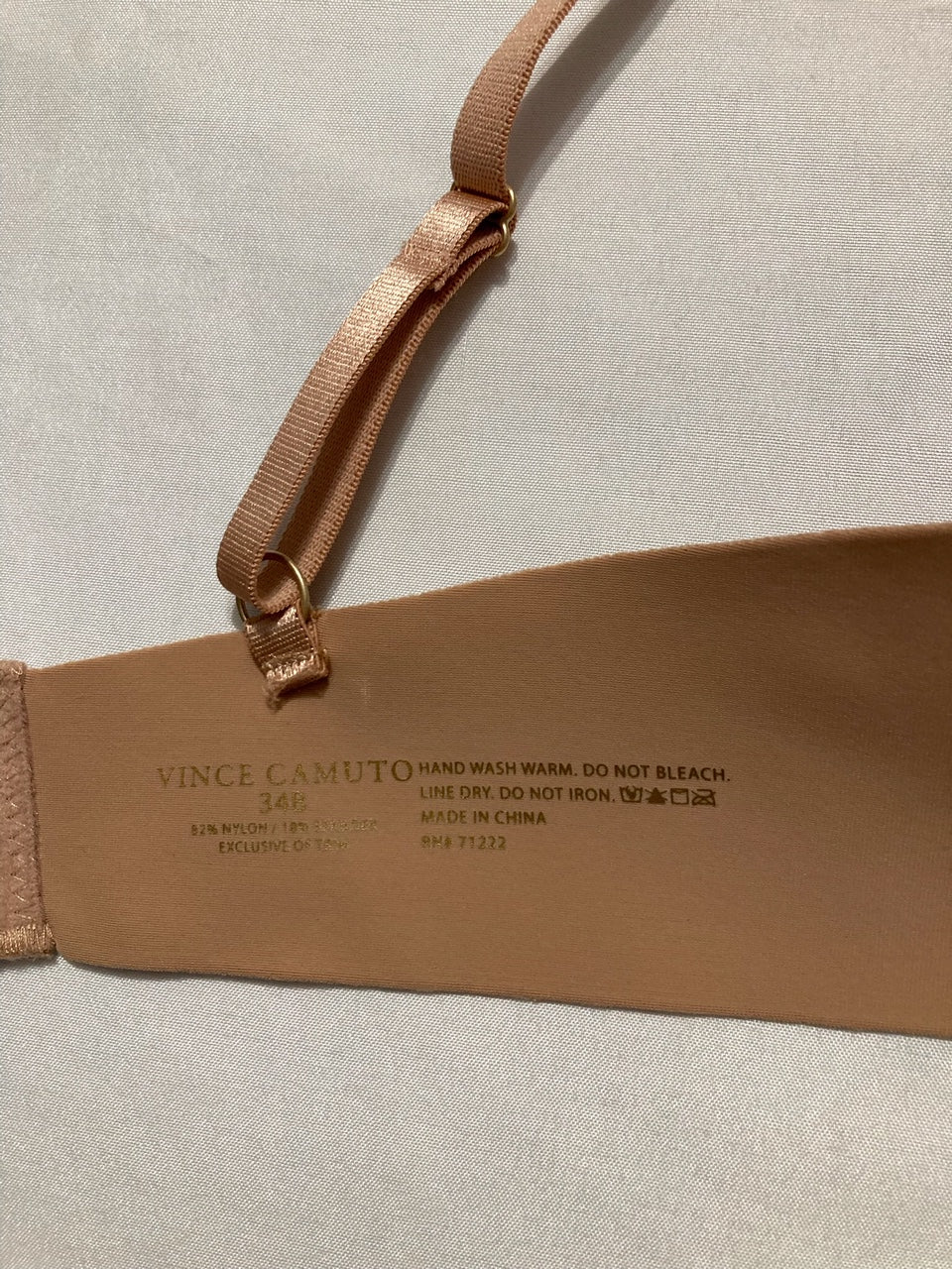 NWD VINCE CAMUTO T-Shirt Comfort Molded Microfiber Full Figure NUDE 34B