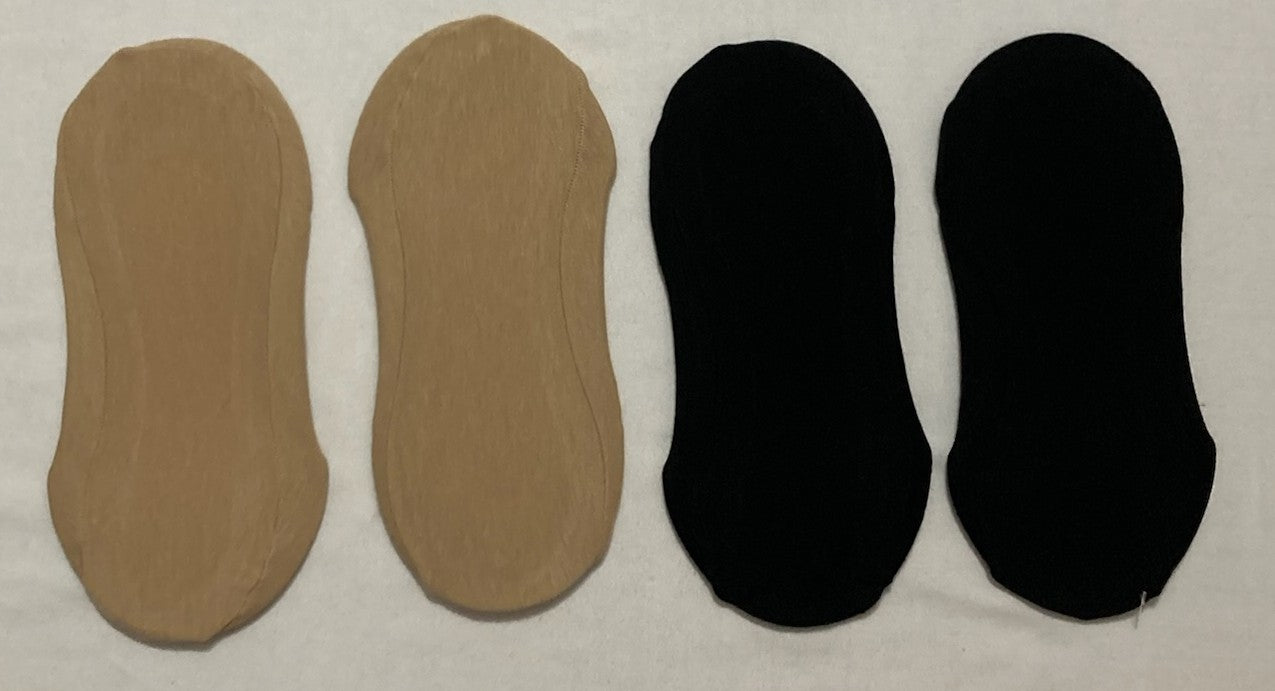 MEMOI 4 Pair Pack Cotton Blend Fine Edge No Show Liner Socks ASSORTED OS