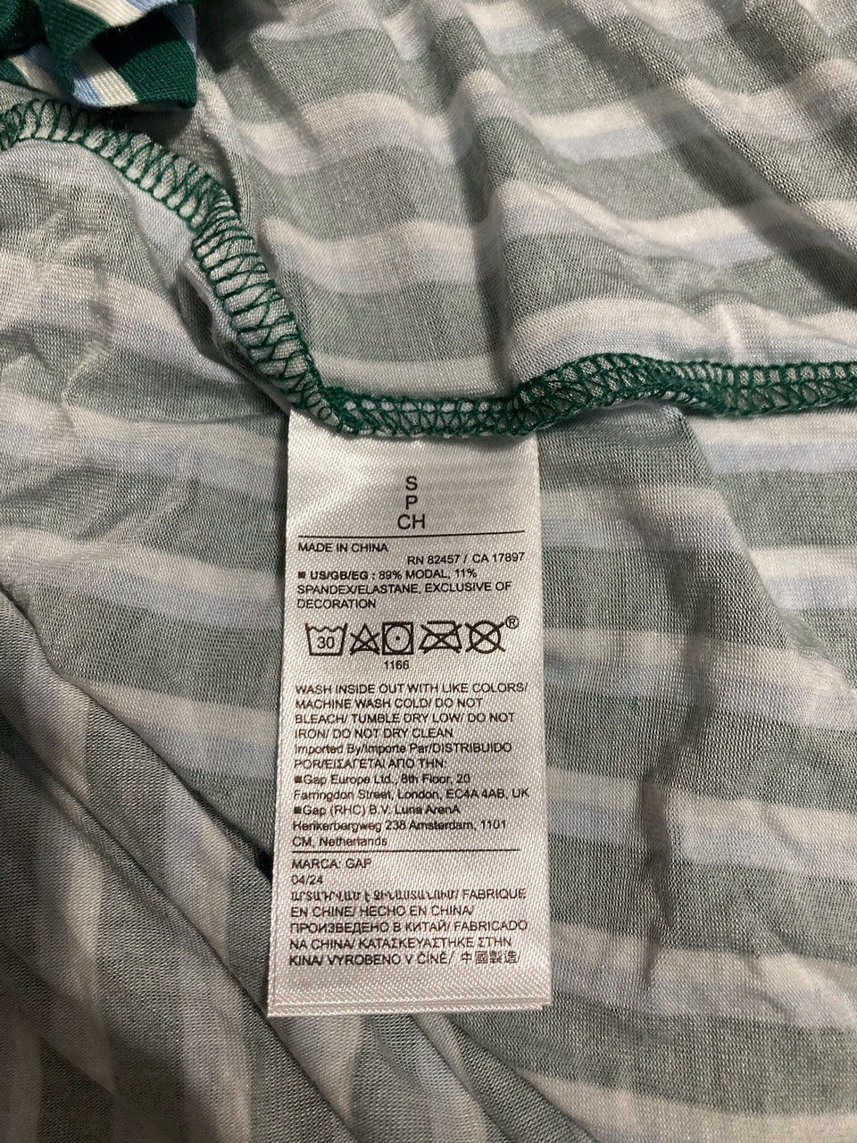GAPBODY Poplin PJ Shirt GREEN S