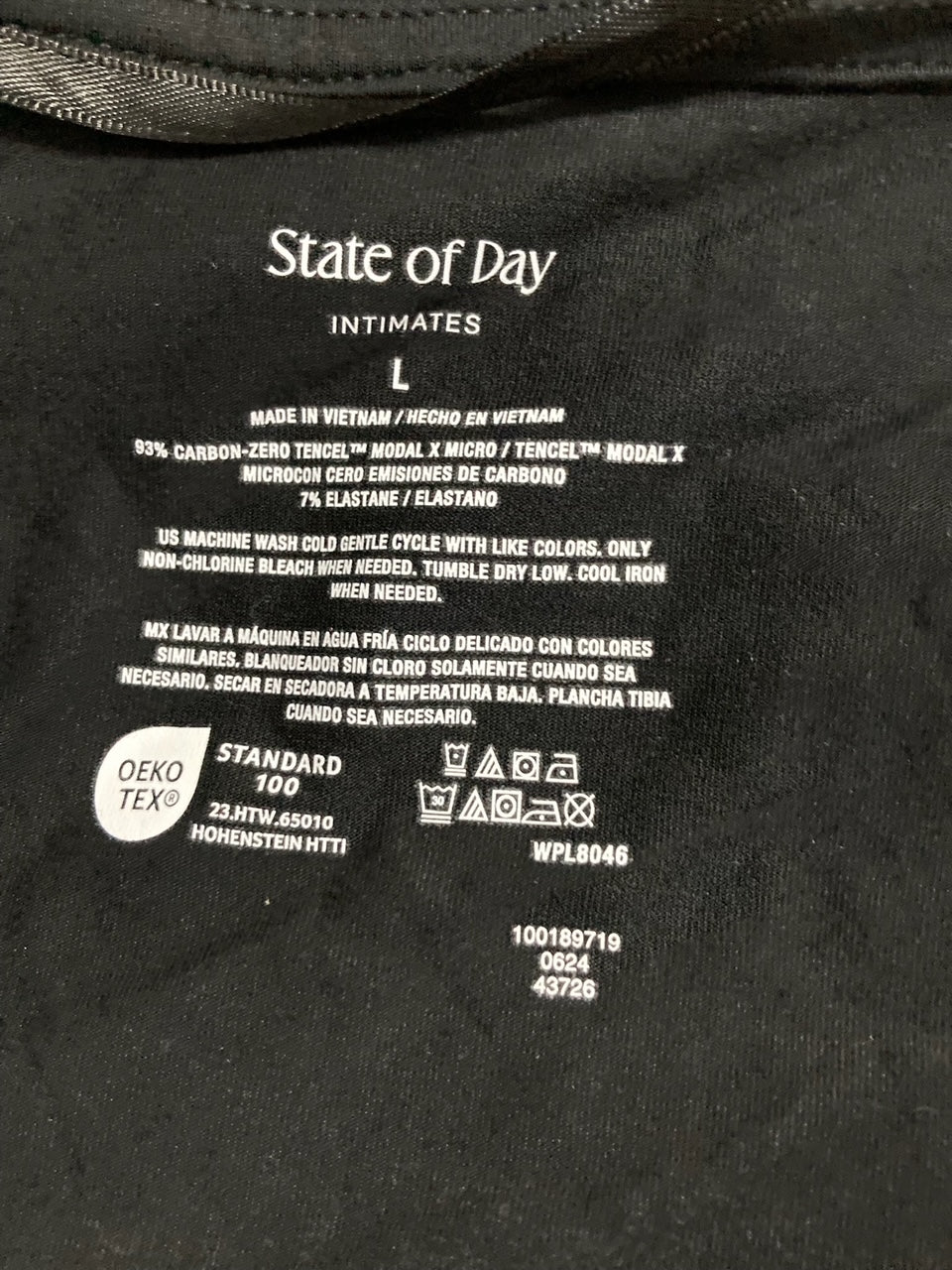 STATE OF DAY 2-Piece. Fluid-Knit Pajama Top BLACK L