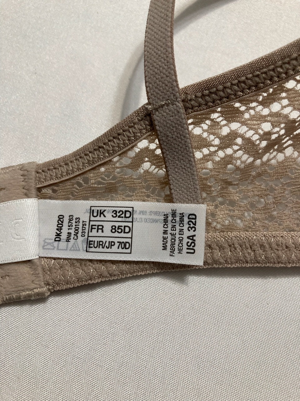 DKNY Litewear Wirefree Bra BEIGE 32D