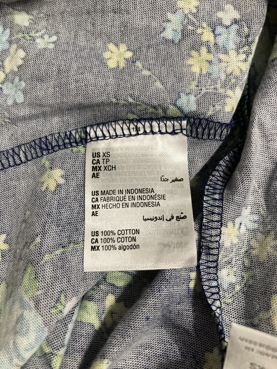 CHARTER CLUB Only short pajama NAVY FLORAL XS