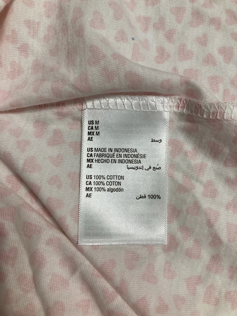 CHARTER CLUB Cotton Printed Cropped Pajama Top SWEET HEARTS M