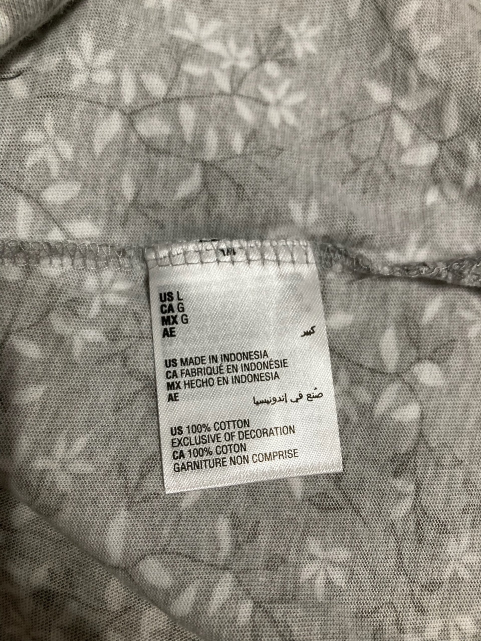 CHARTER CLUB Striped Cotton Sleepwear Pajama top GRAY L