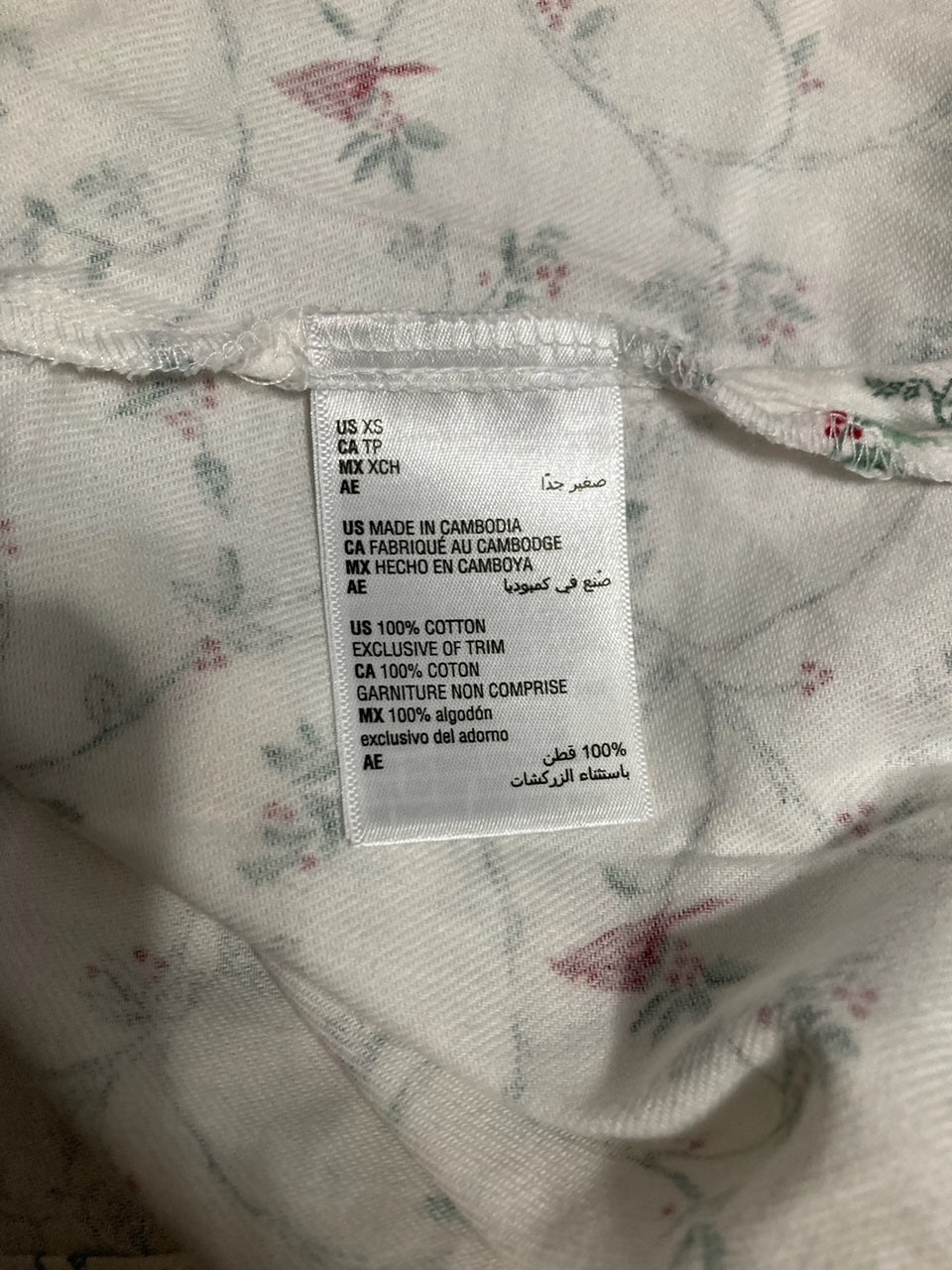 CHARTER CLUB Cotton Pajama Top DELICATE CARDENAL XS