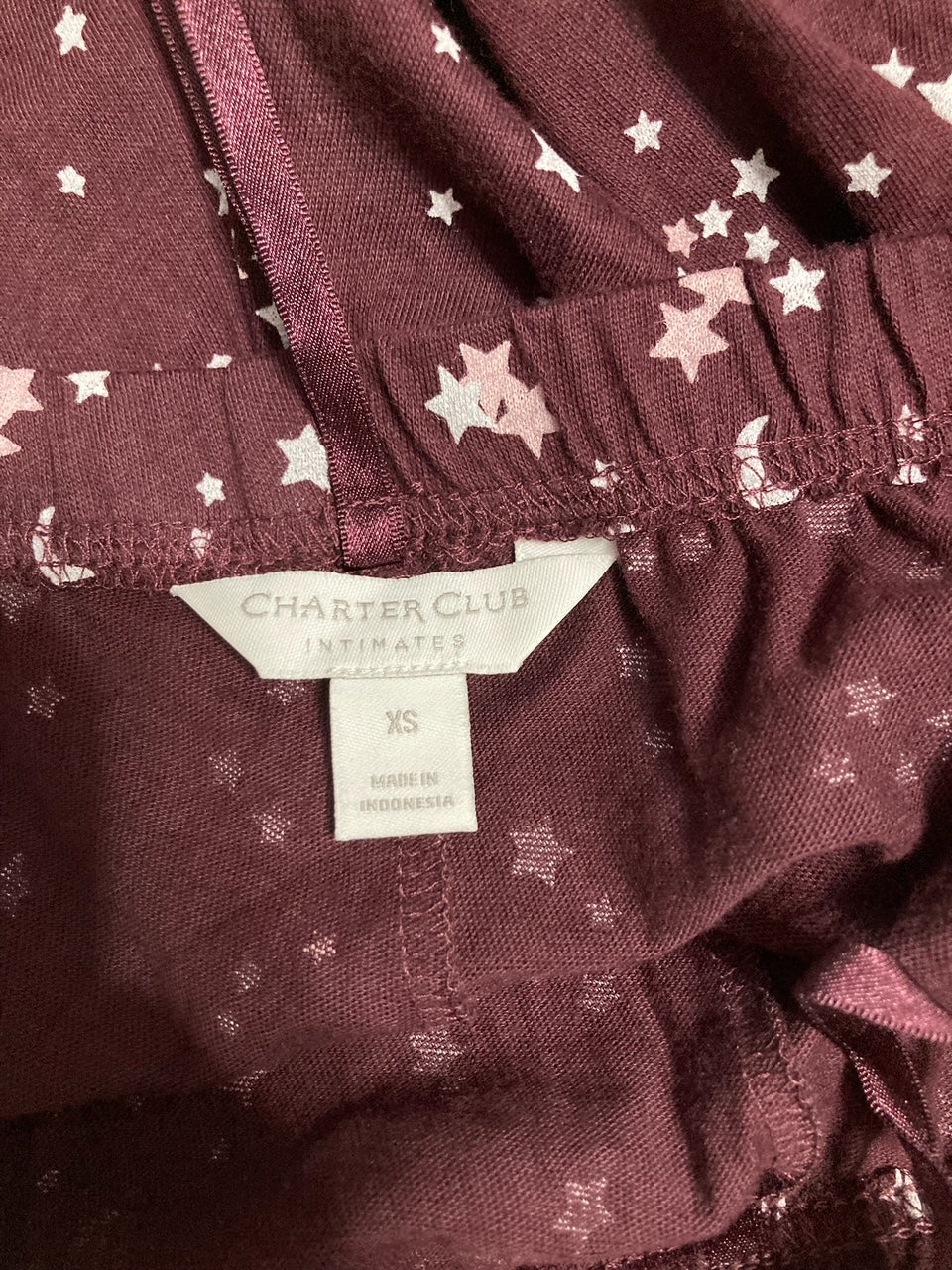 CHARTER CLUB Fleece Pajama Pants RED WINE XS