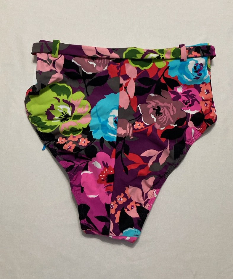 SKINNY DIPPERS Swimwear High Waist Tummy Control Swim Bottom MULTICOLOR M