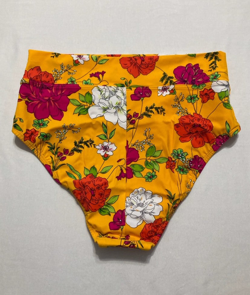 SKINNY DIPPERS Swimwear Control Bathing Suit Swim Bottom Separate FLORAL L