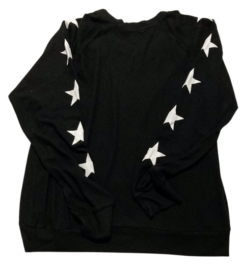 AQUA Black Star Sleeve Sweatshirt BLACK XL