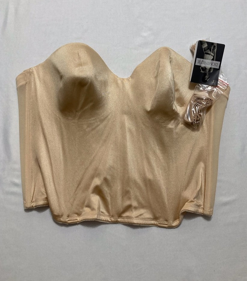 DOMINIQUE Longline Strapless Bra Low Back Hidden Underwire Convertible NUDE 40C