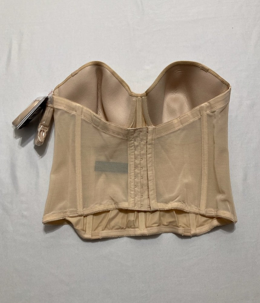 DOMINIQUE Longline Strapless Bra Low Back Hidden Underwire Convertible NUDE 40C