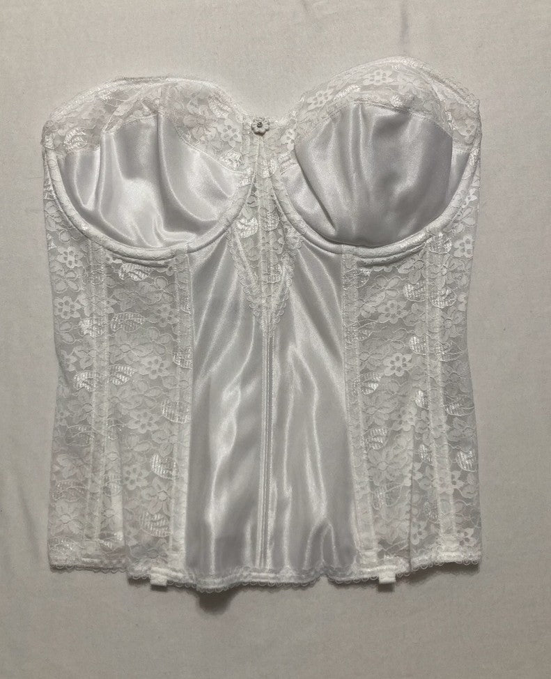 DOMINIQUE Lace Longline Corset Bustier Bra Strapless Bra Seamless WHITE 34DD