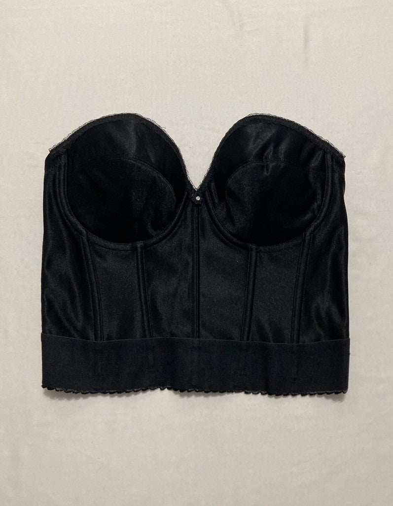DOMINIQUE Lace Longline Corset Bra Strapless Seamless Full Support BLACK 40D