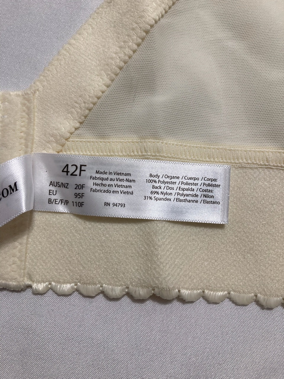 DOMINIQUE Backless Strapless Bustier Bridal Bra IVORY 42F