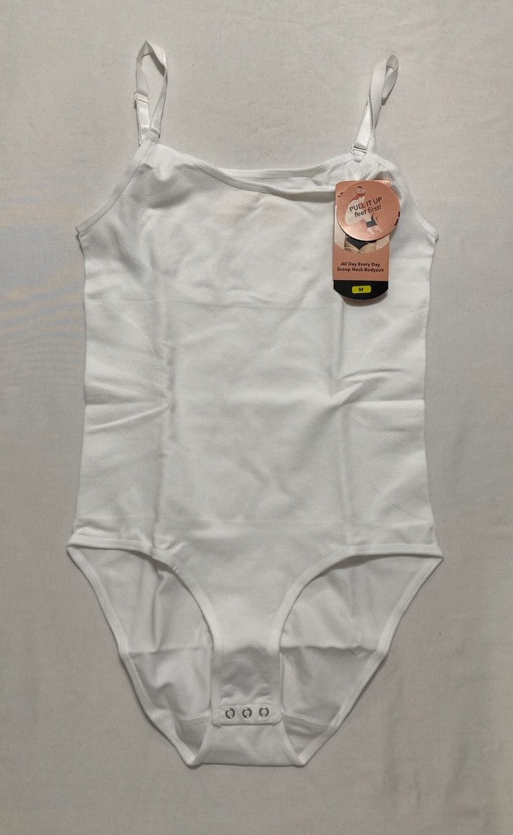 SHAPERMINT Bodysuits for Women Body Shaper Tummy Control Bodysuit WHITE M