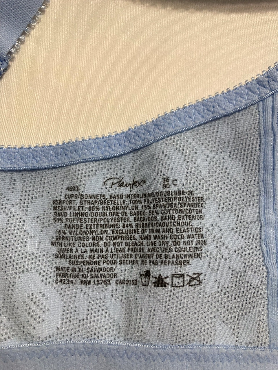 PLAYTEX Wireless Bra 18 Hour Plus-Size Bras Available Full Coverage BLUE 36C