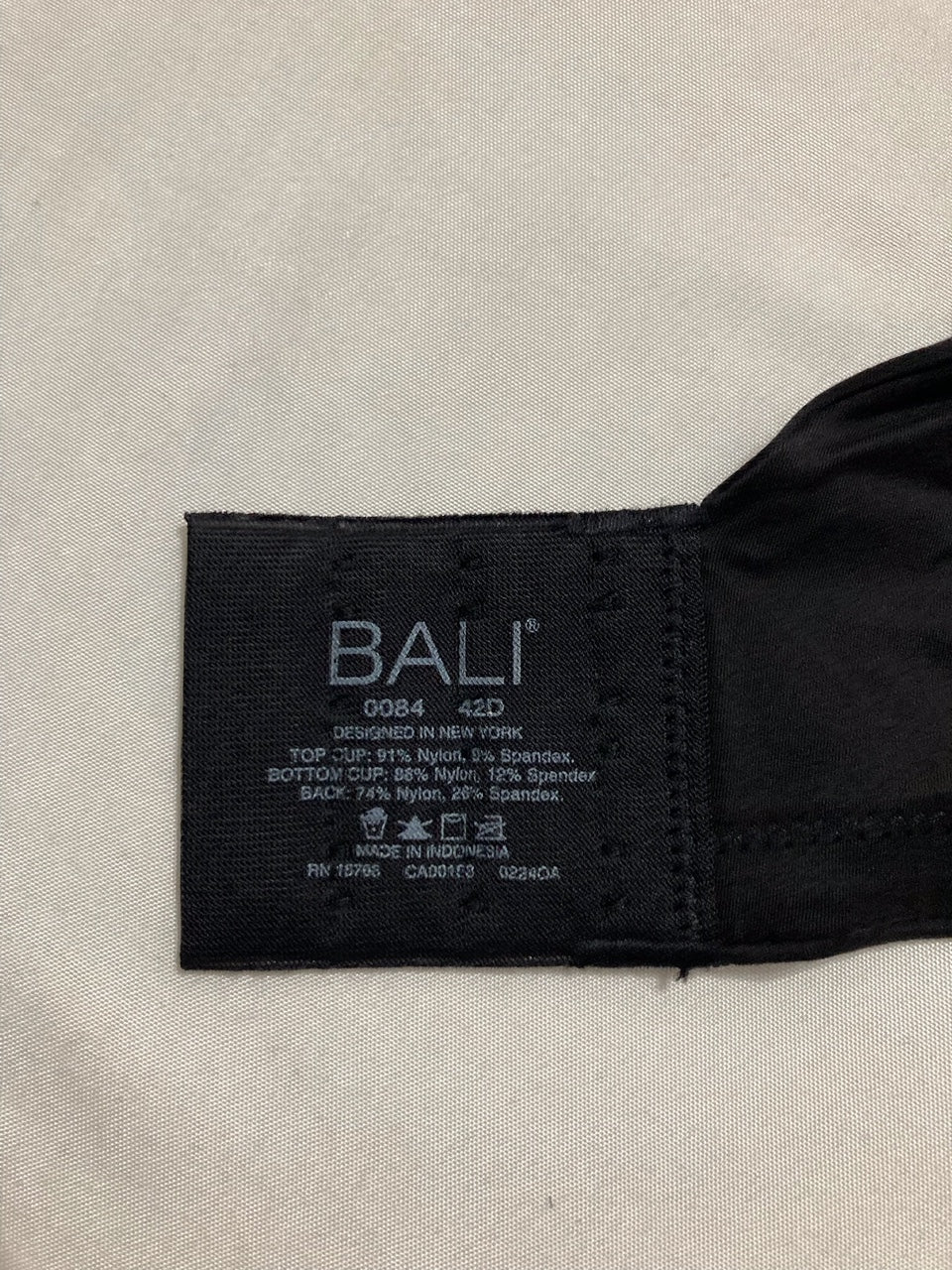 BALI Lace Underwire One Smooth U Comfort Stretch Convertible Bra BLACK 42D