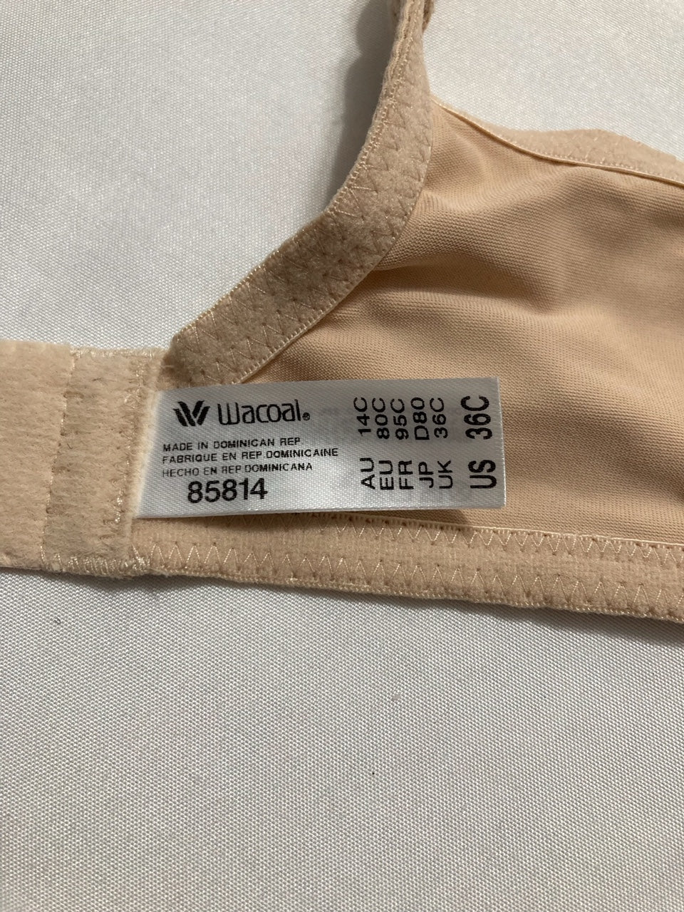 WACOAL Bodysuede Ultra Full Figure Seamless Underwire Bra BEIGE 36C