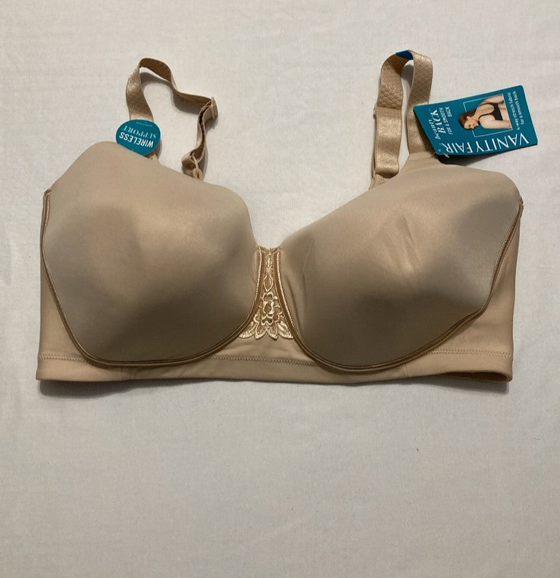 VANITY FAIR Full Figure Beauty Bra 4 Way Stretch Fabric BEIGE 38DDD