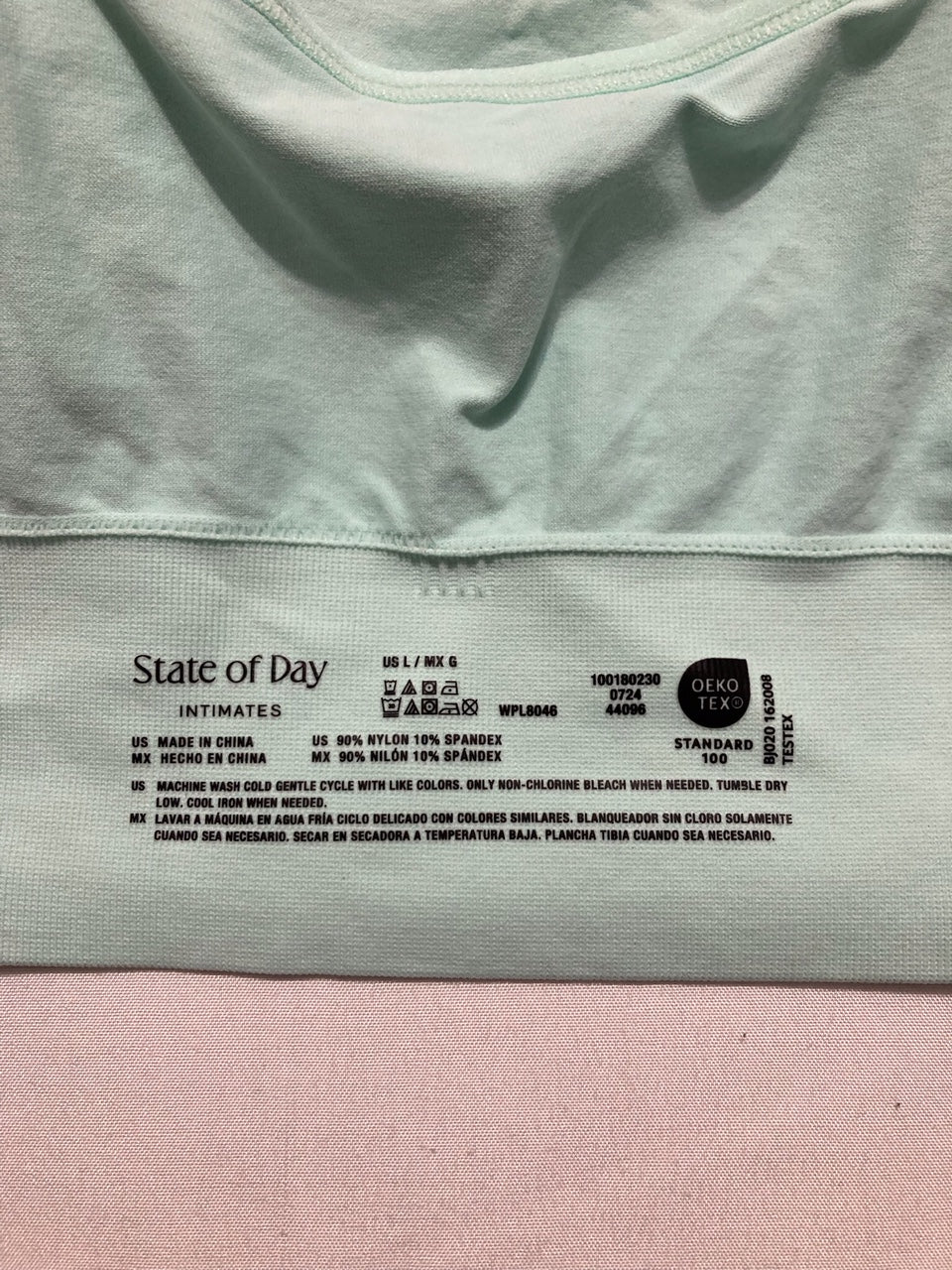 STATE OF DAY Seamless Bralette BLUE L