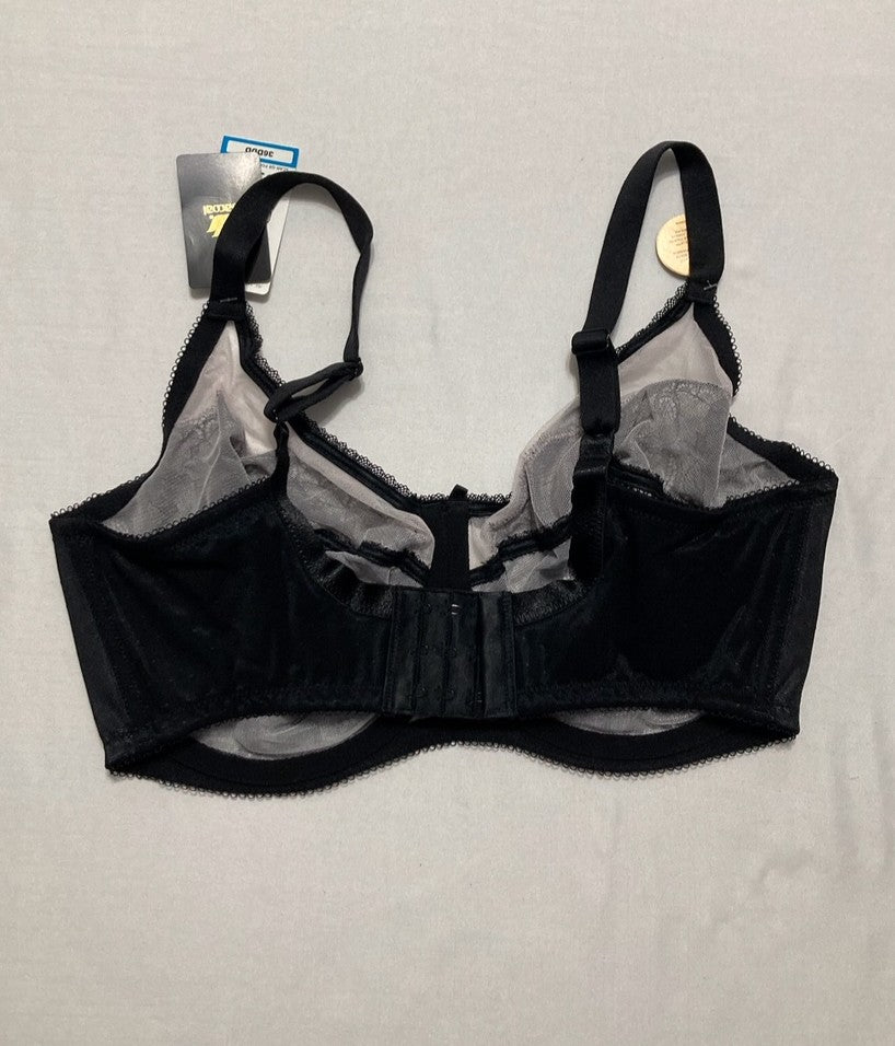 WACOAL Retro Chic Full Figure Underwire Bras BLACK 36DDD