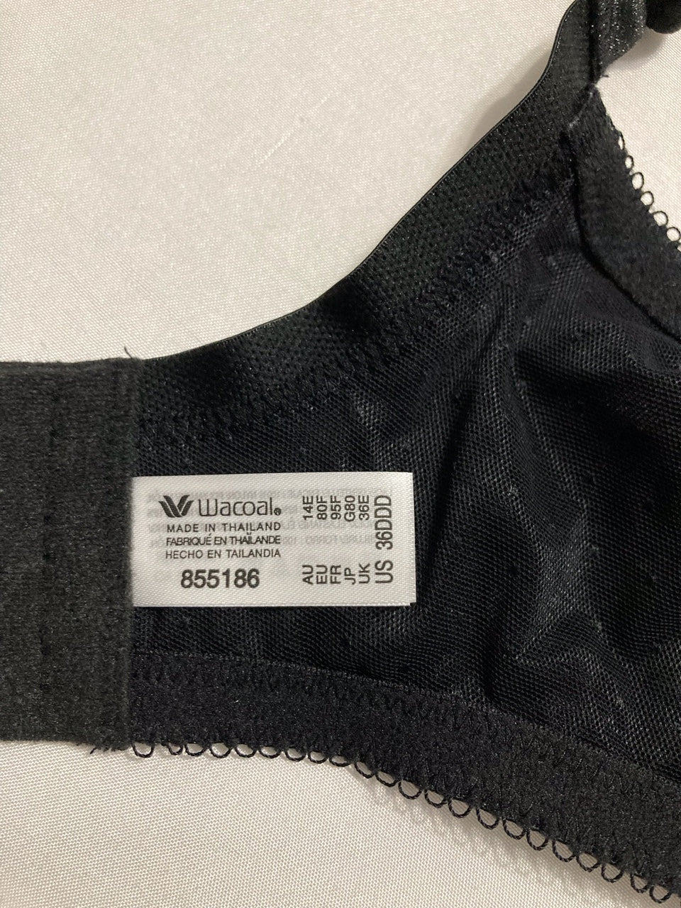 WACOAL Retro Chic Full Figure Underwire Bras BLACK 36DDD