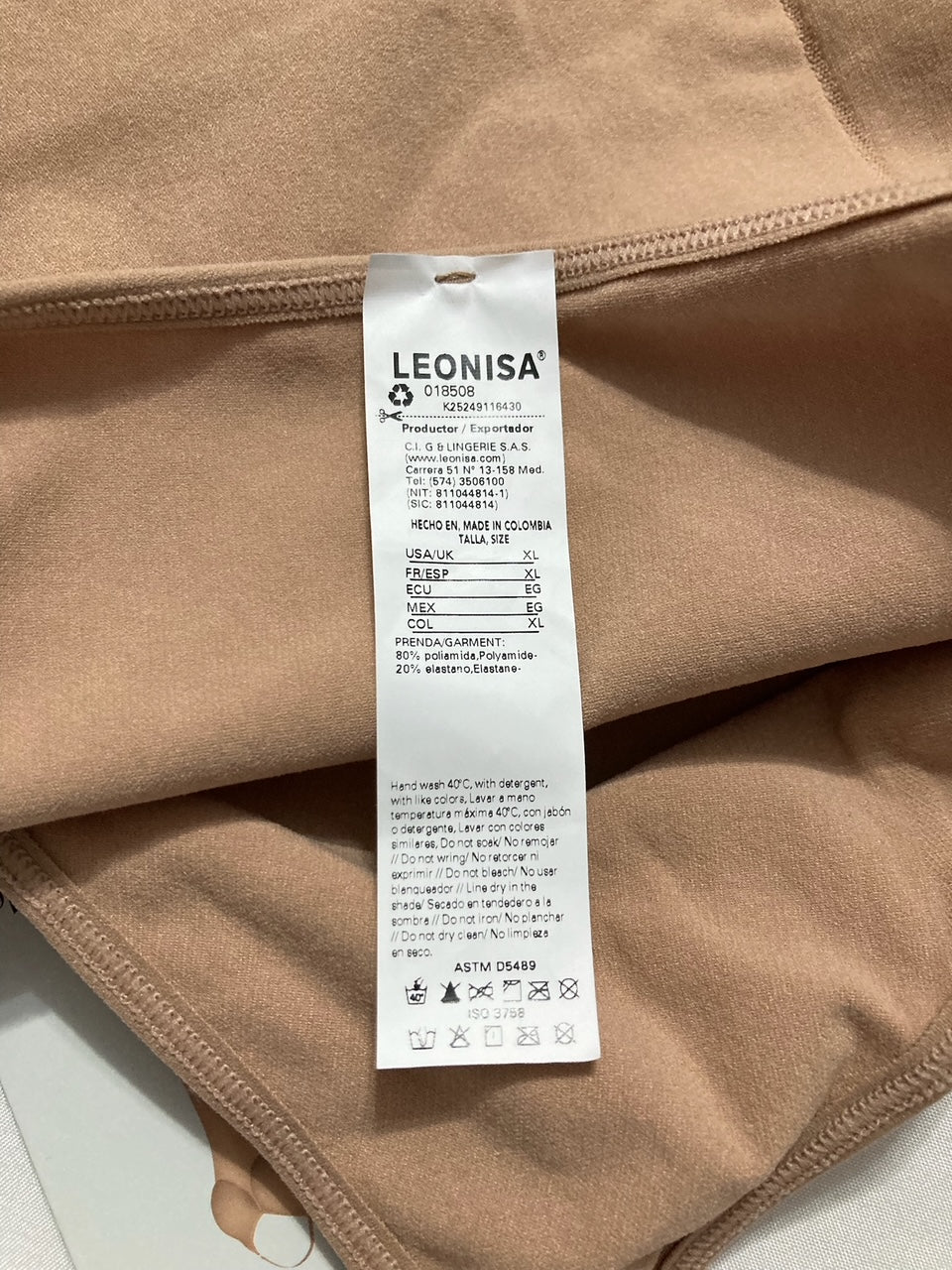 LEONISA Seamless Full Body Shaper Bodysuit BEIGE XL