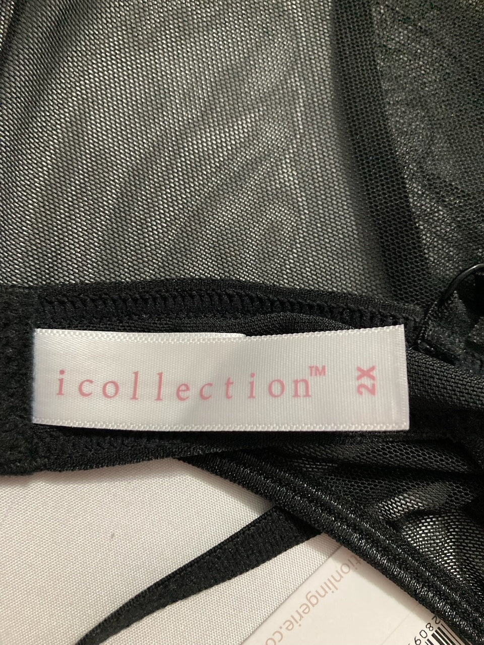ICOLLECTION Milani Plus Size Teddy Lingerie BLACK 2X