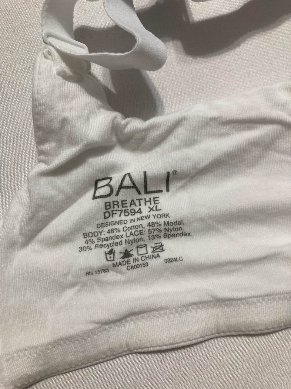BALI Breathe Modal T-Shirt, Breathable Wireless, Convertible Bra WHITE XL