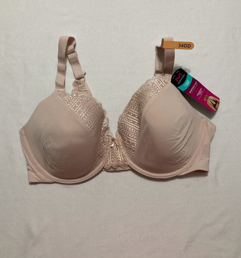 MAIDENFORM Comfort Devotion T-Shirt Bra, Underwire Bra SANDSHELL 34DD