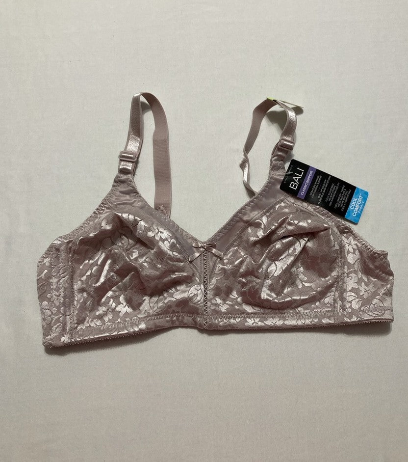 BALI Double Support Wireless Lace Bra with Stay-in-Place Straps GLOSS 40B