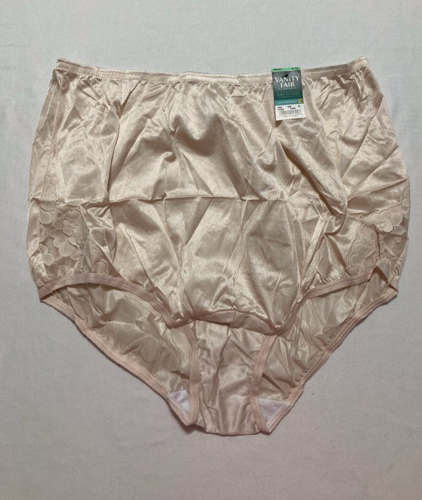 VANITY FAIR High Waisted Underwear Full Coverage Ladies Panties NUDE 8/XL