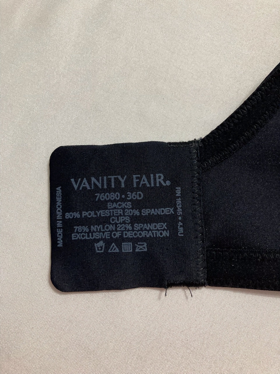VANITY FAIR Beauty Back Smoothing Minimizer Bra BLACK 36D