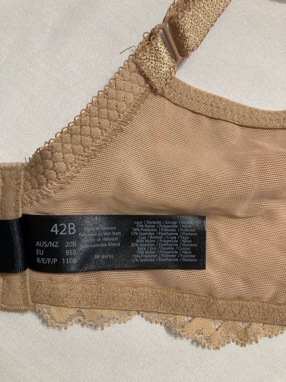 DOMINIQUE Lena Lace Minimizer Bra Seamless Full Figure Underwire BEIGE 42B
