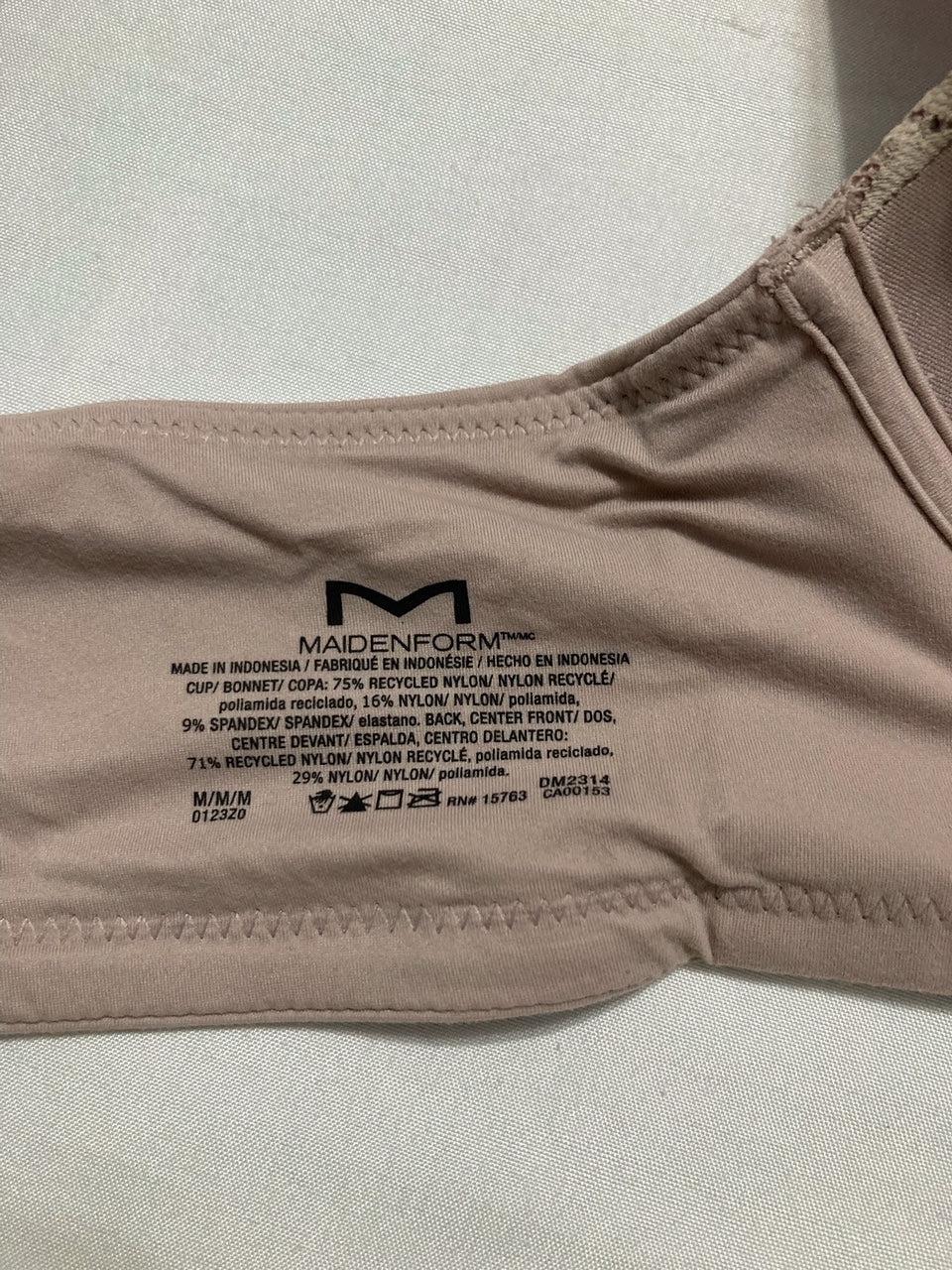 MAIDENFORM Soft Support Wireless Bralette Soft Convertible Bra NUDE M