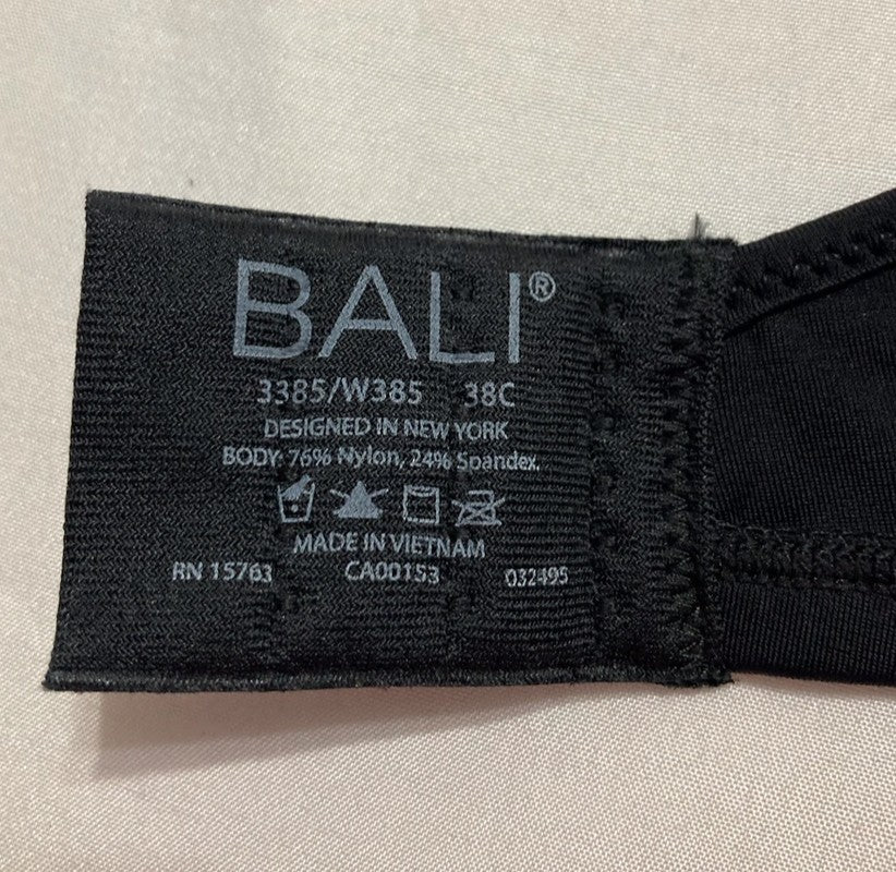 BALI Comfort Minimizer Bra Full-Coverage Underwire Bra BLACK 38C