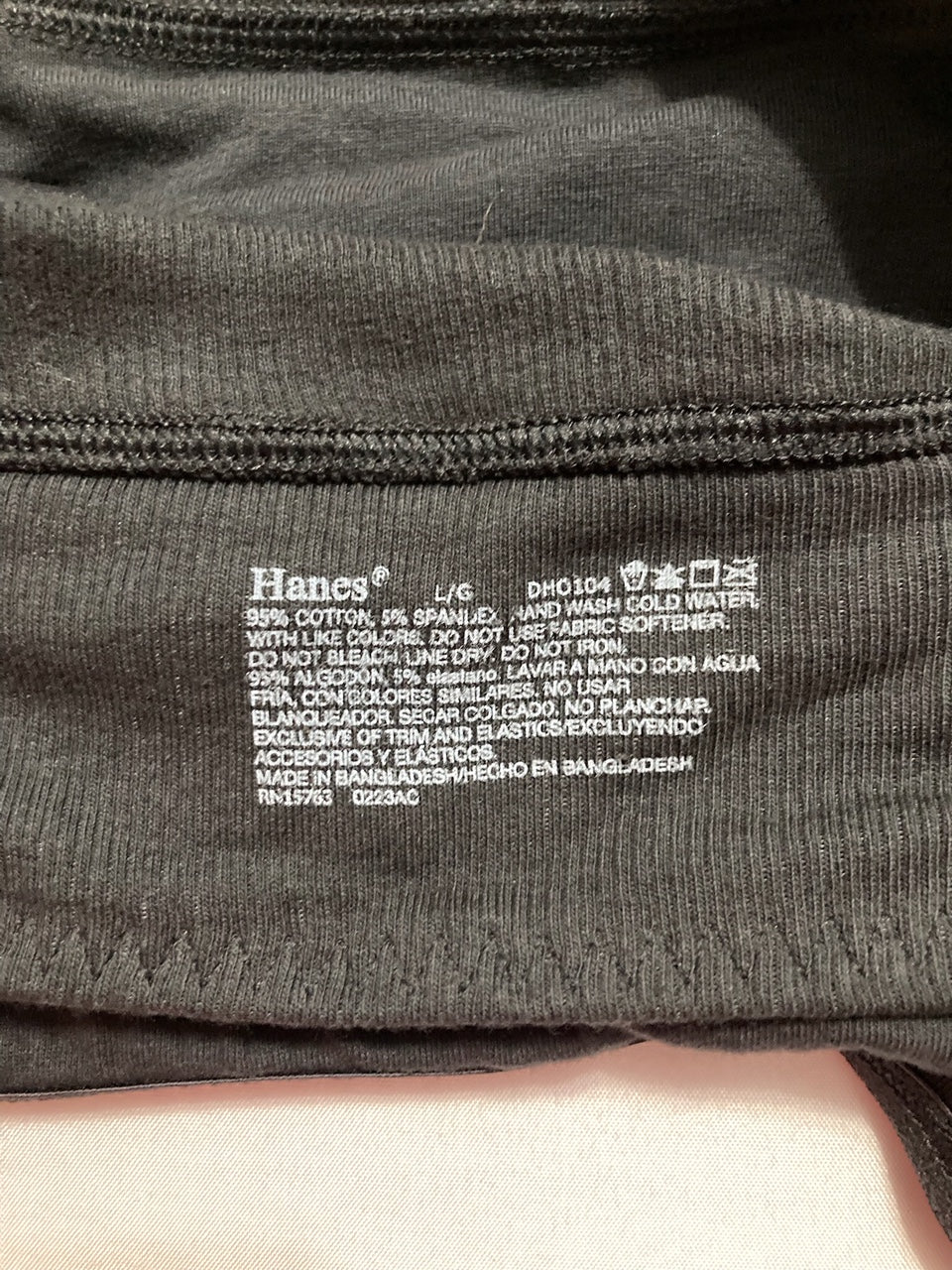 HANES Bralette Type Long Line Elastic Pack of 2 BLACK L