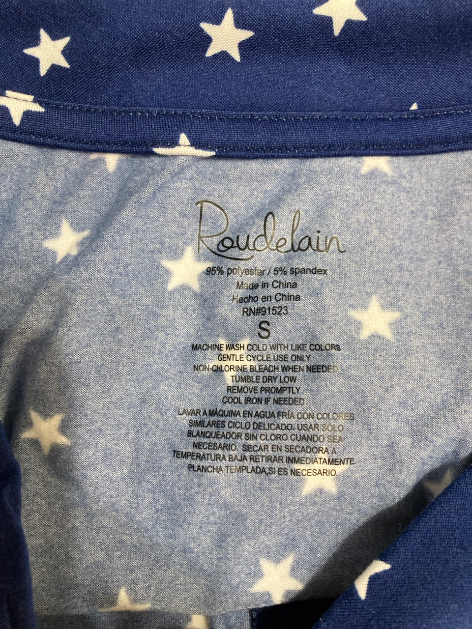 ROUDELAIN Long-Sleeve Henley Sleepshirt BLUE S