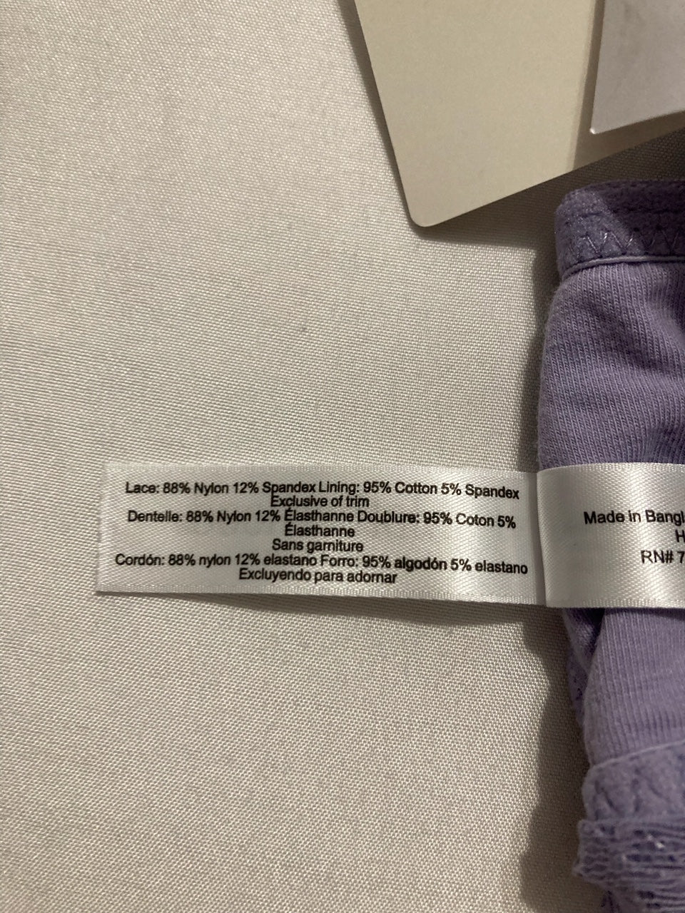 MOTHERHOOD Lace Racerback Maternity and Nursing Sleep Bra PURPLE XL