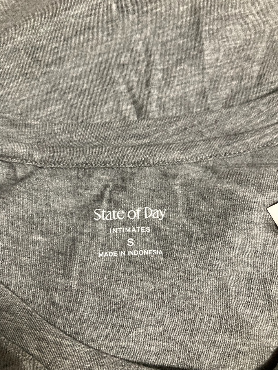 STATE OF DAY Pajama Top Round Neck PEWTER S