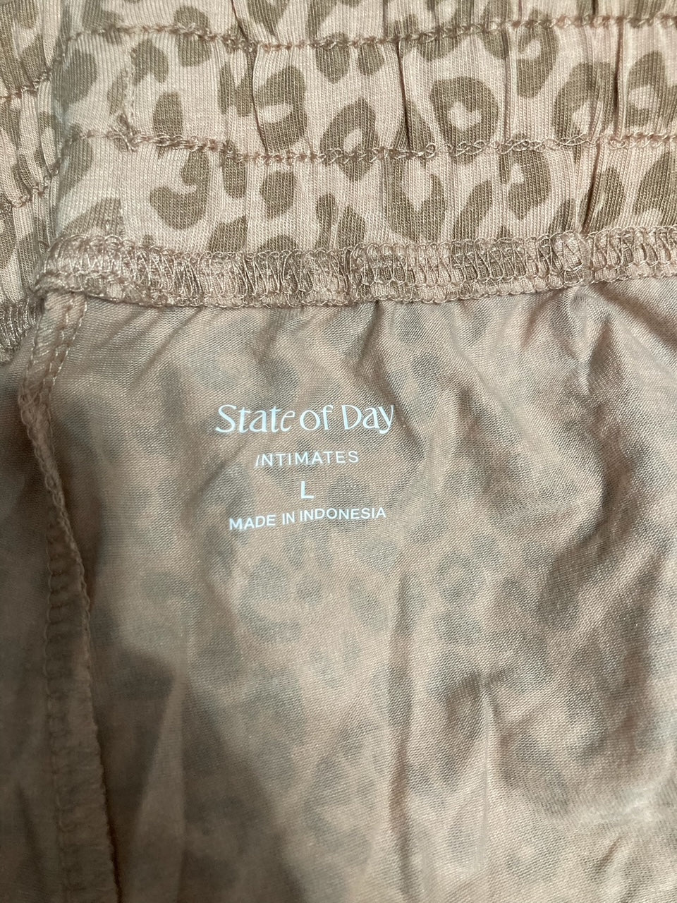 STATE OF DAY jogger pants SOFT LEOPARD L