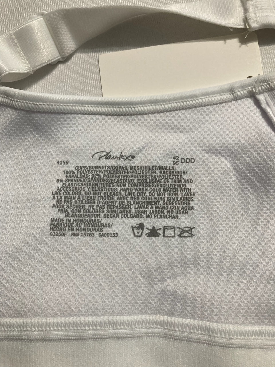 PLAYTEX 18 Hour Active Lifestyle Full Coverage Bra WHITE 42DDD