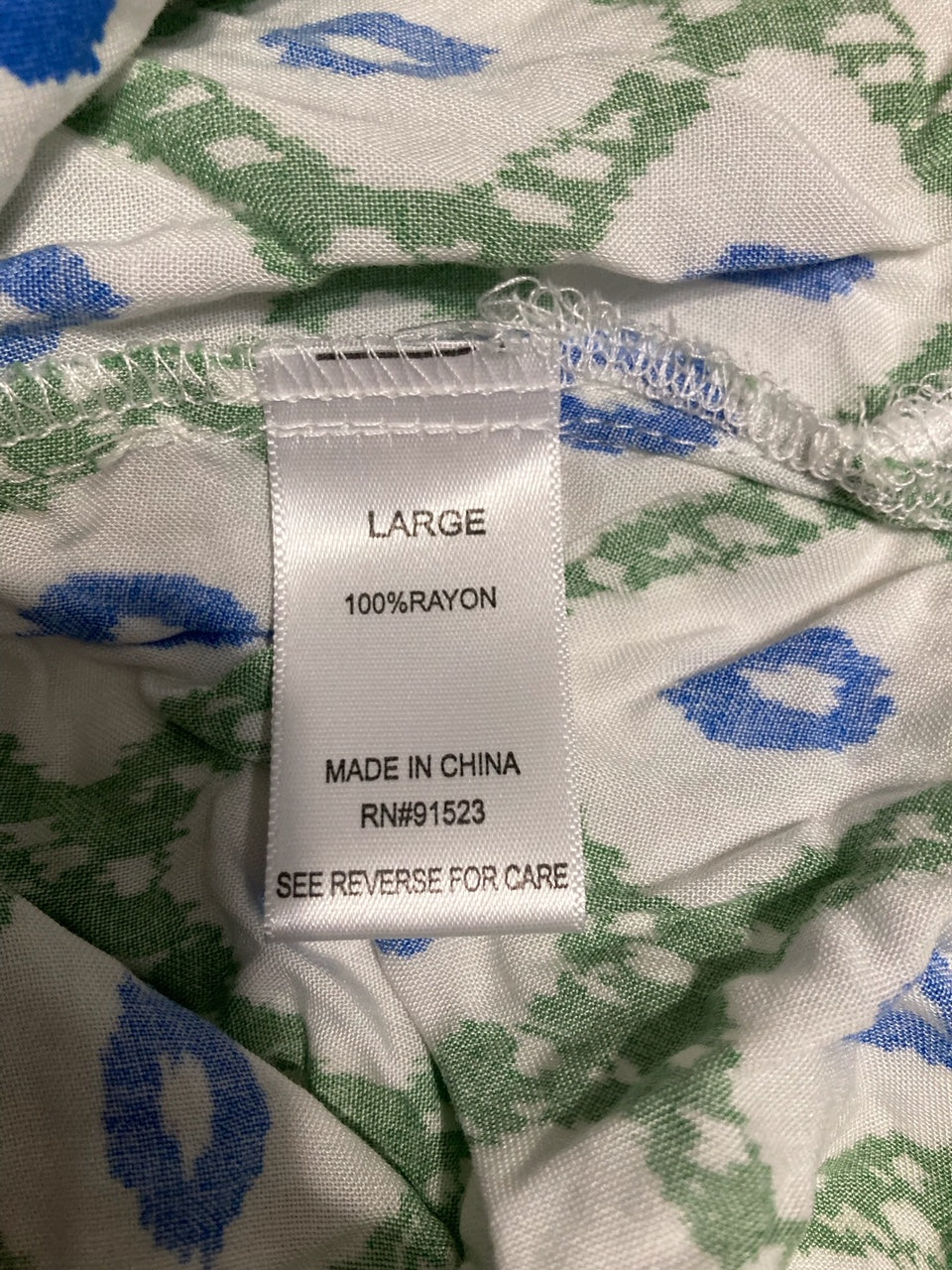 ROUDELAIN Printed Tassel-Trim Tank Nightgown GREEN L