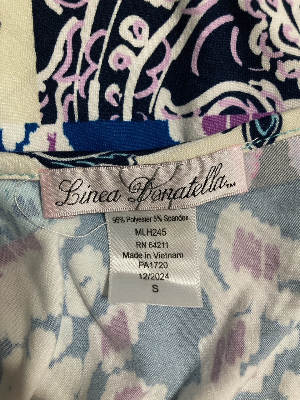 LINEA DONATELLA Sharkbite Printed Cropped Knit Pajama Set BLUE S