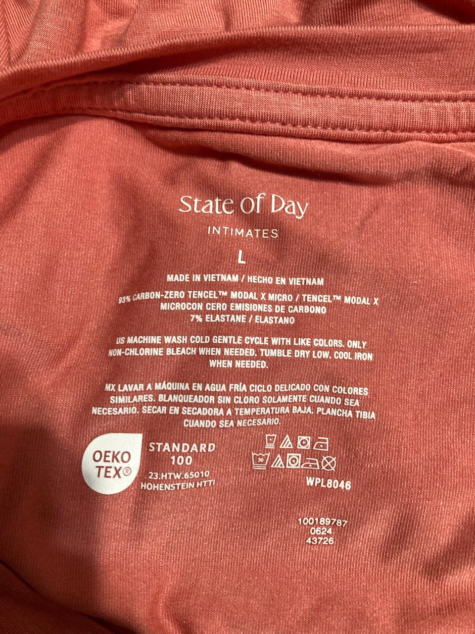 STATE OF DAY Pajama set shot sleeve set 2-Piece SEA CORAL L