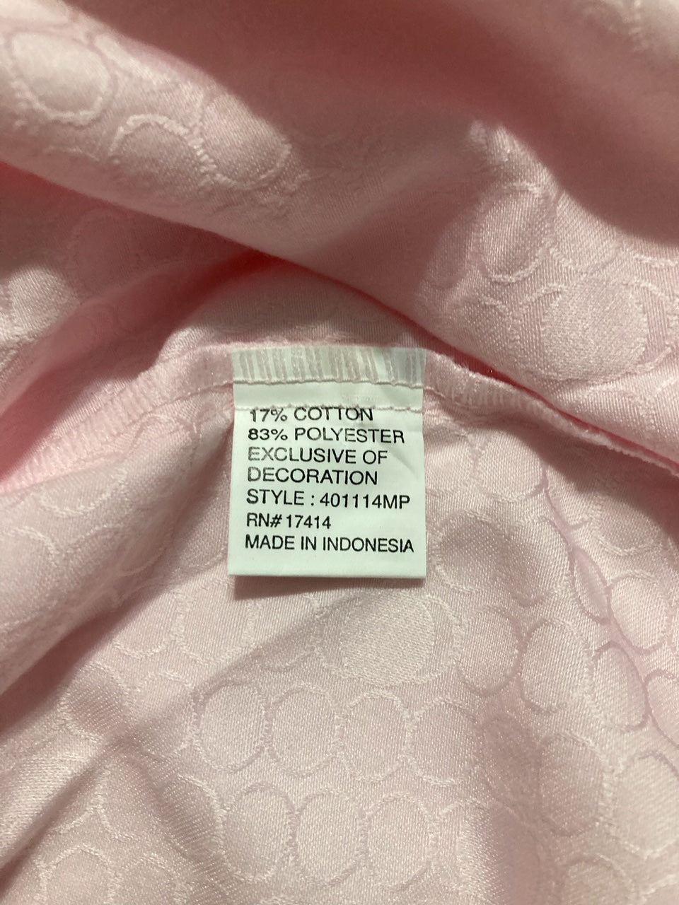 MISS ELAINE 2-Piece Notch Collar Top and Pull-On Pants Pajama Set PINK PETITE L